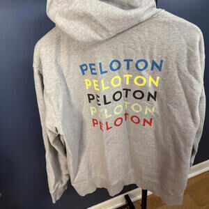 Peloton, Full Zip Hoodie w/ Back Detail, Gray Unisex XL